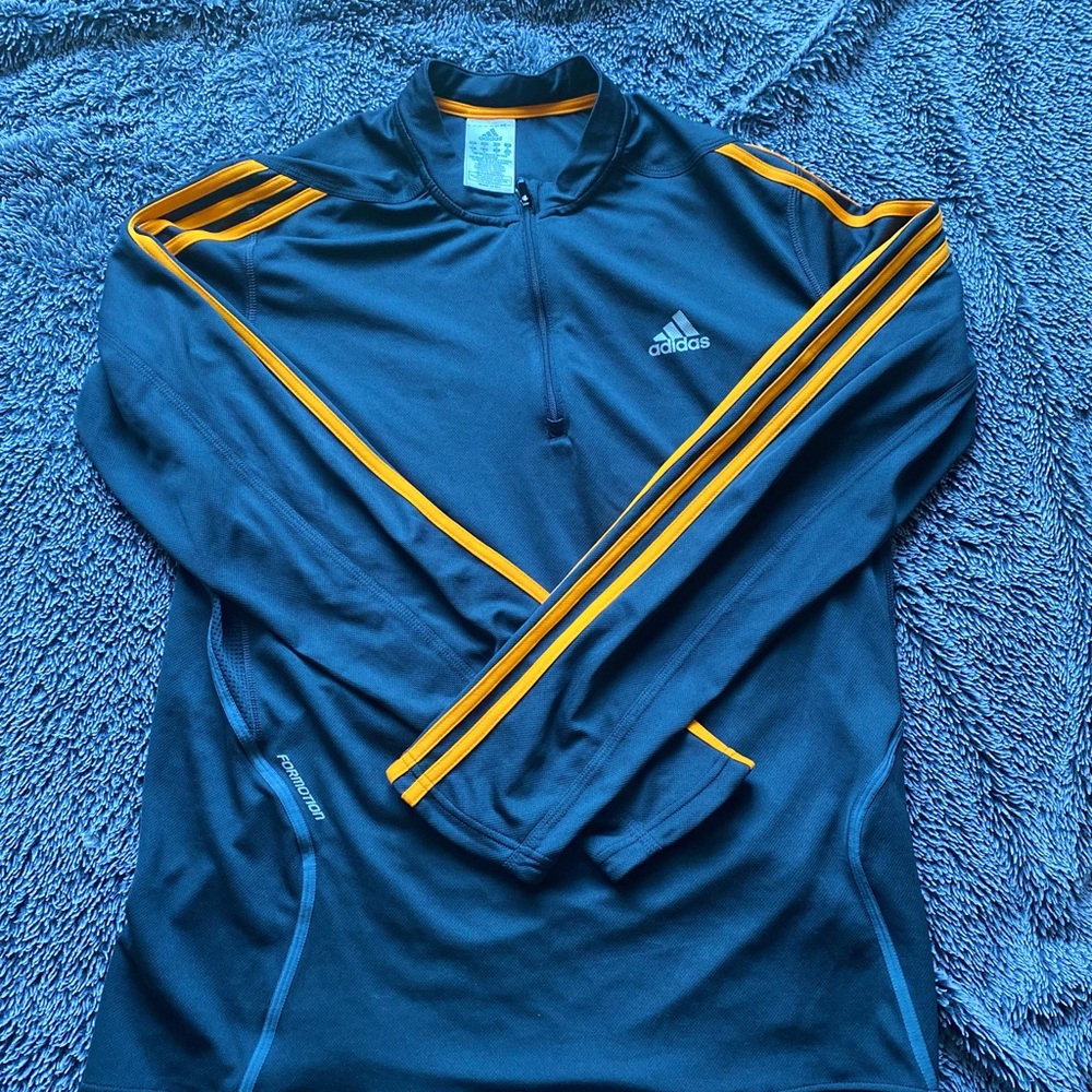 Adidas Black and Orange Sweatshirt